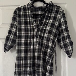 Apt. 9 Monochrome Plaid Casual Shirt